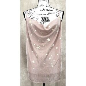 Torrid Novelty Star Cowl Cami Tank Top Size 00 (Medium / 10) Pink Shimmer